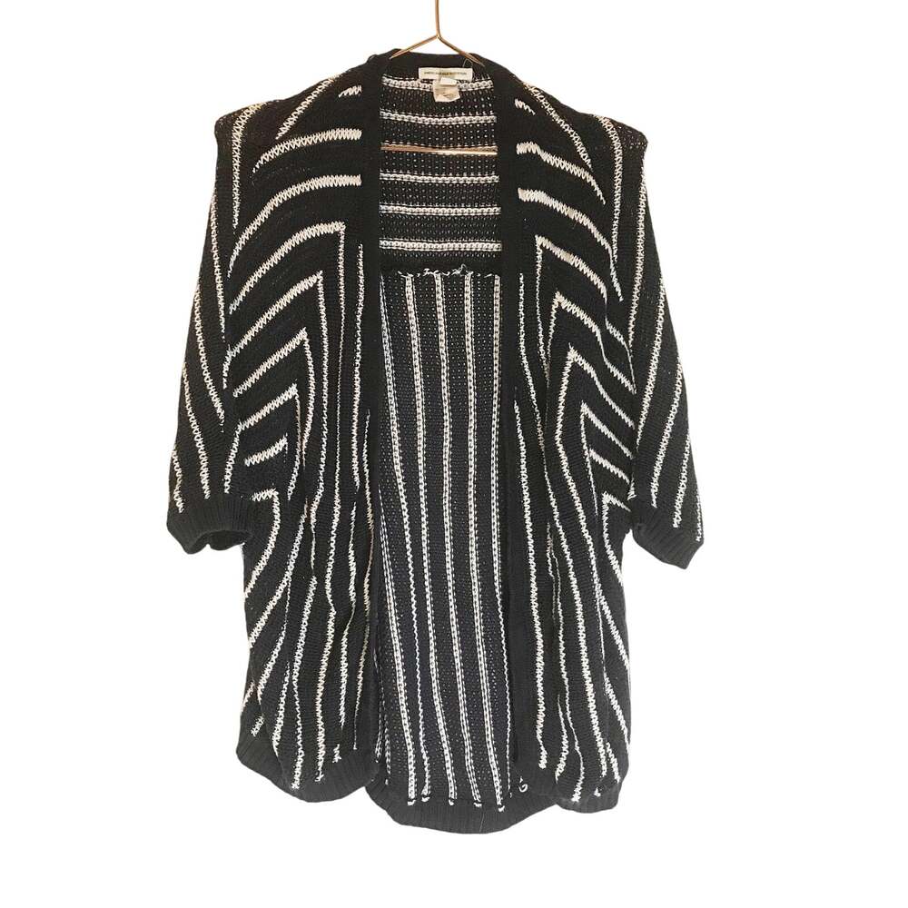 American Eagle striped open knit slub cardigan size medium